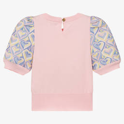 انجلز فيس-توب قطن محبوك لون زهري للبنات | Childrensalon Outlet