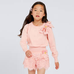 انجلز فيس-كنزة قطن لون زهري للبنات | Childrensalon Outlet