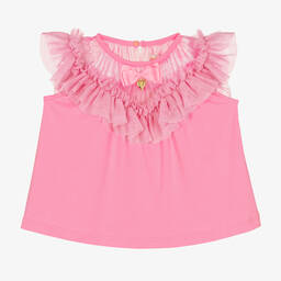 Angel's Face-Girls Pink Cotton & Tulle Top | Childrensalon Outlet