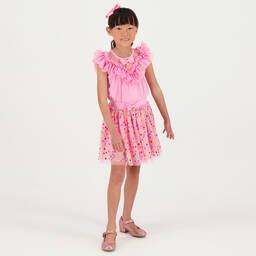 Angel's Face-Girls Pink Cotton & Tulle Top | Childrensalon Outlet