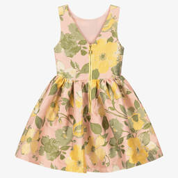 Angel's Face-فستان جاكارد لون زهري بطبعة ورود | Childrensalon Outlet