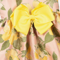 Angel's Face-فستان جاكارد لون زهري بطبعة ورود | Childrensalon Outlet