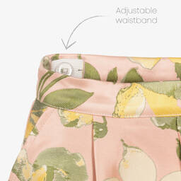 Angel's Face-شورت جاكارد لون زهري بطبعة ورود للبنات | Childrensalon Outlet