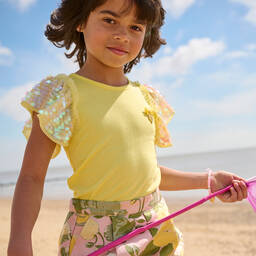 Angel's Face-شورت جاكارد لون زهري بطبعة ورود للبنات | Childrensalon Outlet