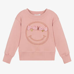 Angel's Face-سويتشيرت قطن جيرسي لون زهري للبنات | Childrensalon Outlet