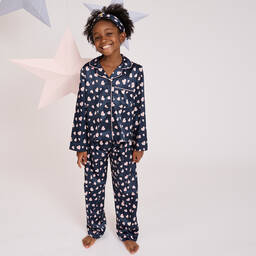 Angel's Face-Розовая атласная пижама с сердечками для девочек | Childrensalon Outlet