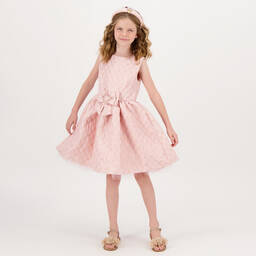 Angel's Face-Girls Pink Jacquard Flower Dress | Childrensalon Outlet