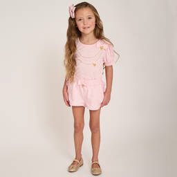 Angel's Face-Розовый топ из джерси с принтом-ожерельем | Childrensalon Outlet