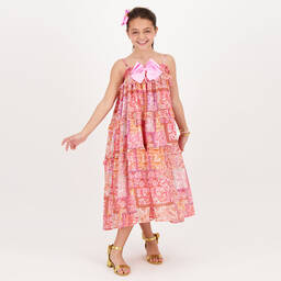 Angel's Face-Girls Pink & Orange Chiffon Paisley Dress | Childrensalon Outlet