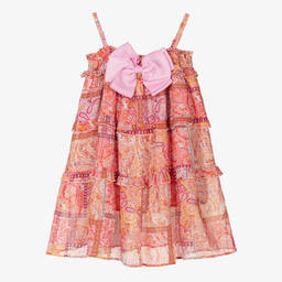 Angel's Face-Girls Pink & Orange Chiffon Paisley Dress | Childrensalon Outlet