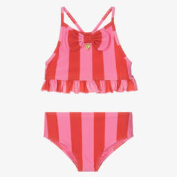 Angel's Face-Girls Pink & Red Striped Tankini (UPF50+) | Childrensalon Outlet