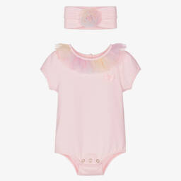 Angel's Face-Girls Pink Ruffled Collar Set | Childrensalon Outlet