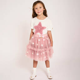 Angel's Face-Girls Pink Sequin Stars Tulle Skirt | Childrensalon Outlet