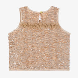 Angel's Face-توب بدون أكمام بترتر لون زهري للبنات | Childrensalon Outlet