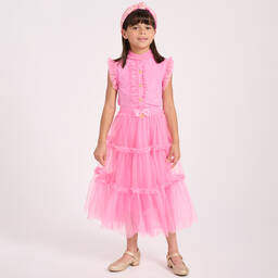 Angel's Face-Розовая юбка миди из тюля | Childrensalon Outlet