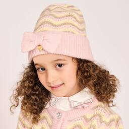 Angel's Face-Girls Pink & Yellow Knit Hat | Childrensalon Outlet