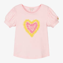 Angel's Face-Розовый топ с желтым сердцем из тюля | Childrensalon Outlet