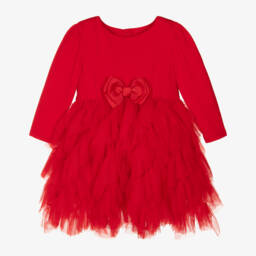 Angel's Face-Girls Red Jersey and Tulle Dress | Childrensalon Outlet