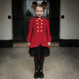 Angel's Face-Girls Red Military Coat  | Childrensalon Outlet