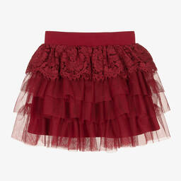 Angel's Face-Girls Red Tulle & Lace Trim Tutu Skirt | Childrensalon Outlet