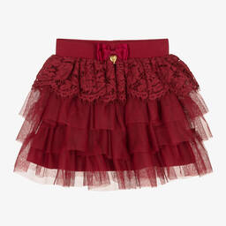 Angel's Face-Girls Red Tulle & Lace Trim Tutu Skirt | Childrensalon Outlet
