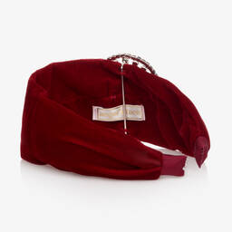 انجلز فيس-طوق للشعر مخمل لون أحمر للبنات | Childrensalon Outlet