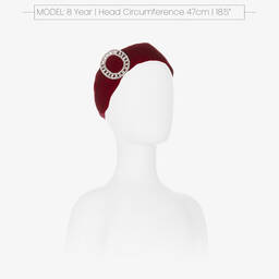 انجلز فيس-طوق للشعر مخمل لون أحمر للبنات | Childrensalon Outlet