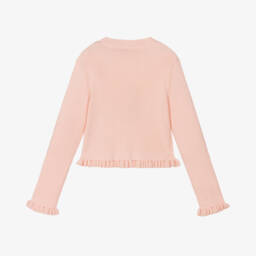 Angel's Face-Girls Ribbed Peach Cotton Cardigan | Childrensalon Outlet