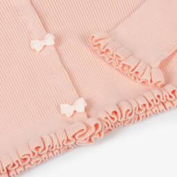 Angel's Face-Girls Ribbed Peach Cotton Cardigan | Childrensalon Outlet