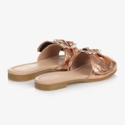 Angel's Face-Шлепанцы цвета розового золота с сердечками для девочек | Childrensalon Outlet