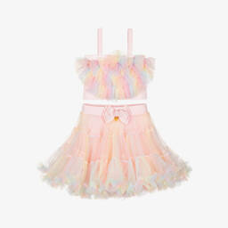Angel's Face-Girls Rosy Rainbow Tulle Ensemble | Childrensalon Outlet