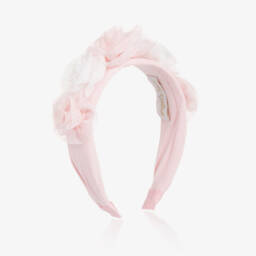 Angel's Face-Girls Rosy Tulle Floral Headband | Childrensalon Outlet