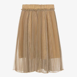 Angel's Face-Girls Sheer Gold Pleated Skirt | Childrensalon Outlet