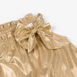 Angel's Face-Girls Shimmering Gold Lamé Frock | Childrensalon Outlet