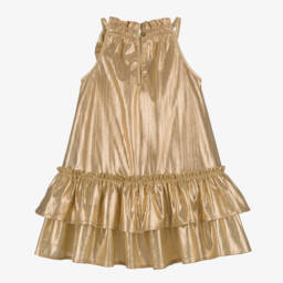Angel's Face-Girls Shimmering Gold Lamé Frock | Childrensalon Outlet