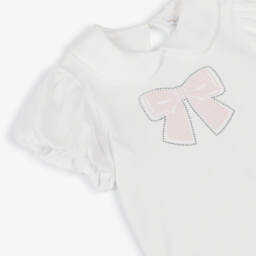 Angel's Face-Girls Snowdrop Cotton Bow Top | Childrensalon Outlet