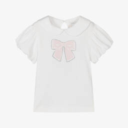 Angel's Face-Girls Snowdrop Cotton Bow Top | Childrensalon Outlet