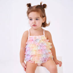 Angel's Face-Girls Soft Pink Ruffle Swimsuit | Childrensalon Outlet