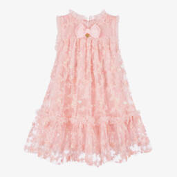 Angel's Face-Girls Sparkling Pink Floral Tulle Gown | Childrensalon Outlet