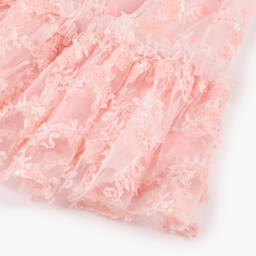 Angel's Face-Girls Sparkling Pink Floral Tulle Gown | Childrensalon Outlet