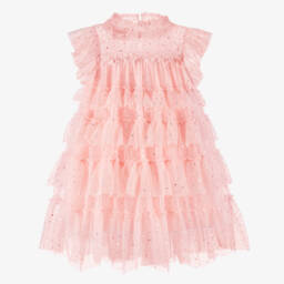 Angel's Face-Платье из сверкающего розового тюля для девочек | Childrensalon Outlet