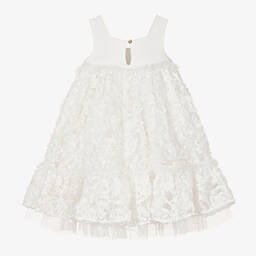 Angel's Face-Girls White Embroidered Tulle & Jersey Dress | Childrensalon Outlet