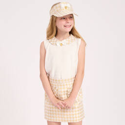 Angel's Face-Бело-золотистая безрукавка | Childrensalon Outlet