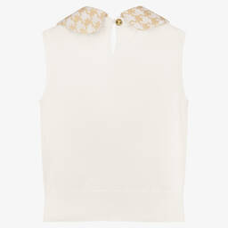 Angel's Face-Бело-золотистая безрукавка | Childrensalon Outlet