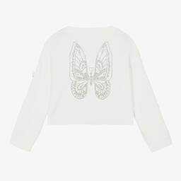 انجلز فيس-بلوفر مزيج فيسكوز لون أبيض مزين بديامنتي | Childrensalon Outlet