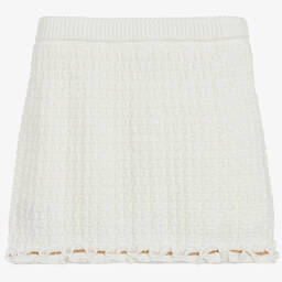 Angel's Face-تنورة قطن محبوك و شيفون لون أبيض | Childrensalon Outlet