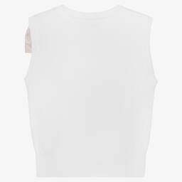 Angel's Face-Girls White Knitted Sweater Vest | Childrensalon Outlet