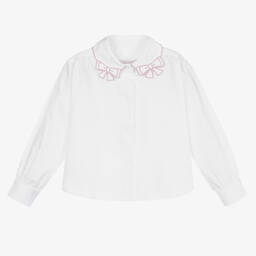 Angel's Face-Girls White & Pink Bows Blouse | Childrensalon Outlet
