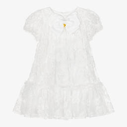 Angel's Face-Girls White Tulle Puff Sleeve Dress | Childrensalon Outlet