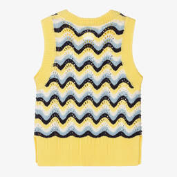 Angel's Face-Girls Yellow & Blue Knitted Sweater Vest | Childrensalon Outlet